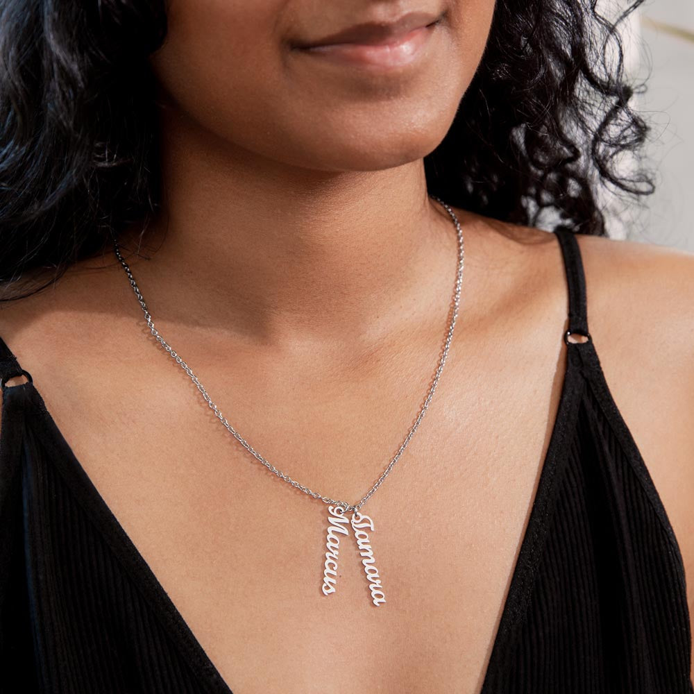 VERTICAL NAME (Personalized) Necklace NoMC - (HMD or ANY OCCASION)