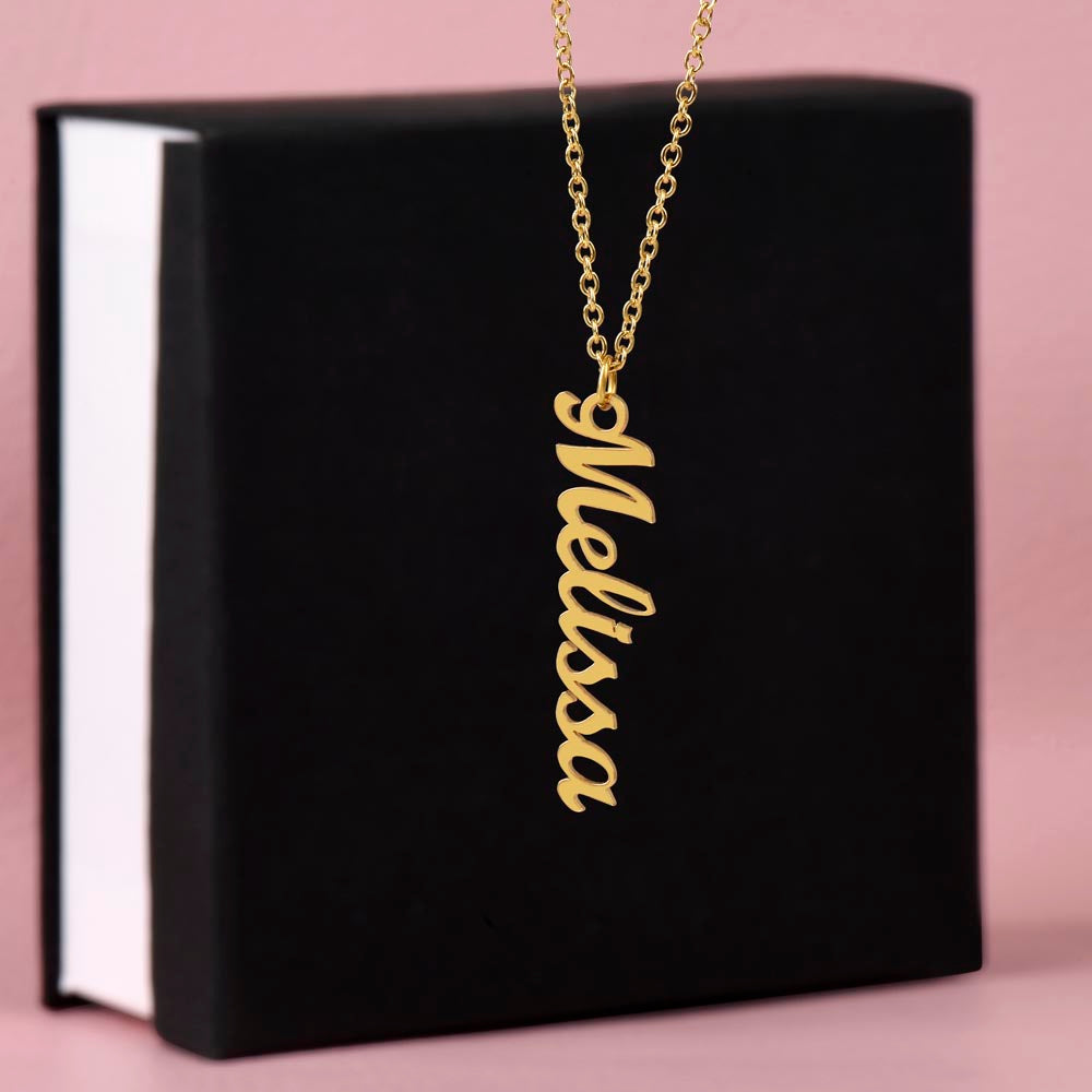 VERTICAL NAME (Personalized) Necklace NoMC - (HMD or ANY OCCASION)