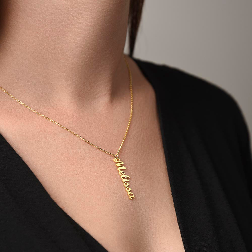 VERTICAL NAME (Personalized) Necklace NoMC - (HMD or ANY OCCASION)