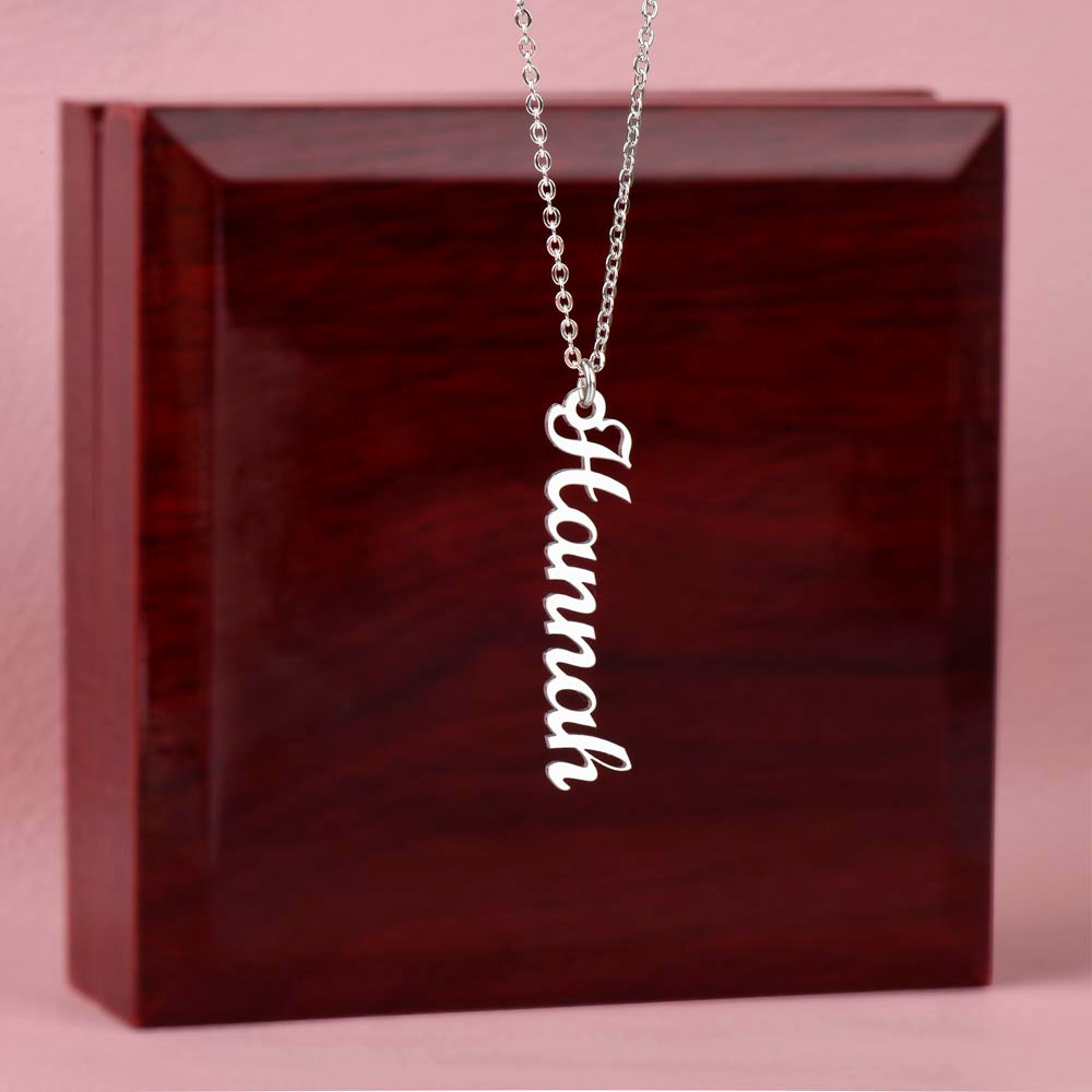 VERTICAL NAME (Personalized) Necklace NoMC - (HMD or ANY OCCASION)