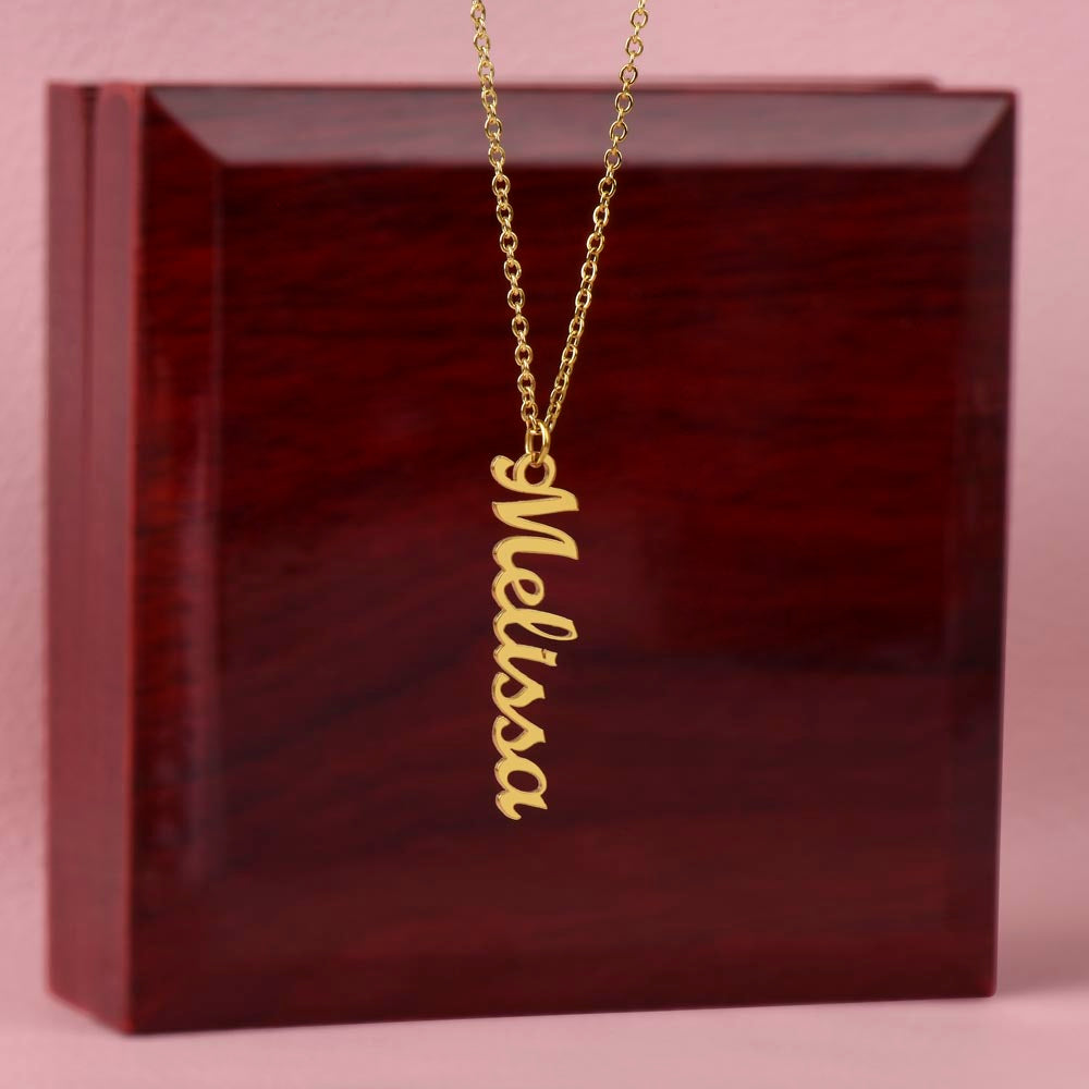 VERTICAL NAME (Personalized) Necklace NoMC - (HMD or ANY OCCASION)