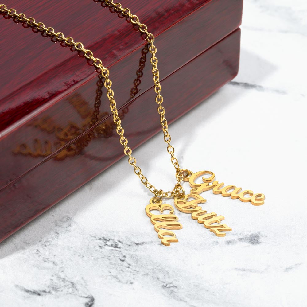 VERTICAL NAME (Personalized) Necklace NoMC - (HMD or ANY OCCASION)
