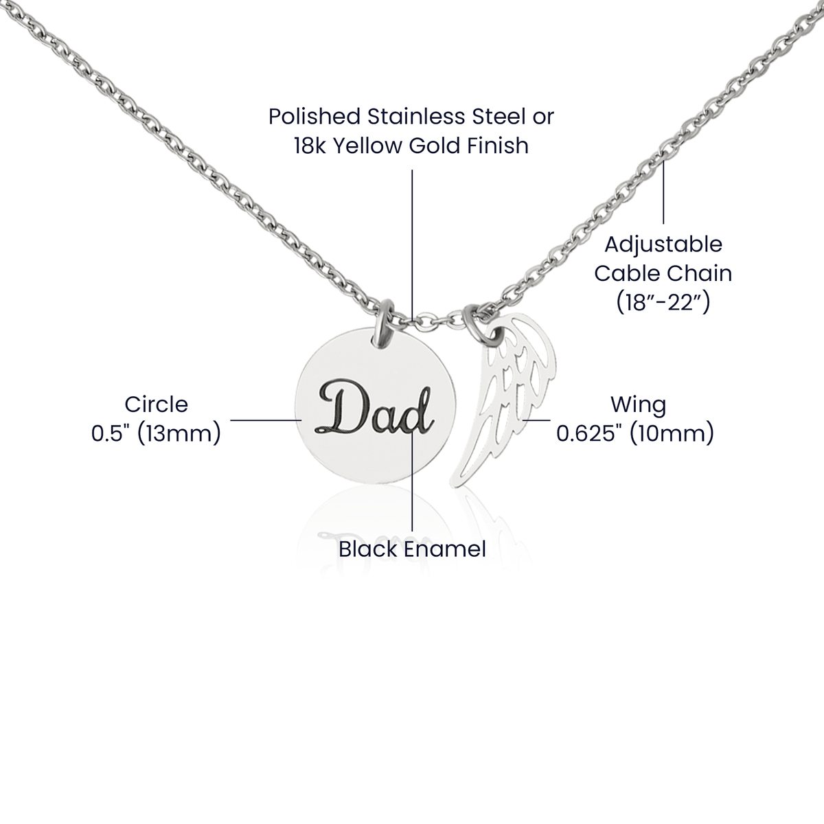 Memorial Necklace – Dad - (For FEMALE)