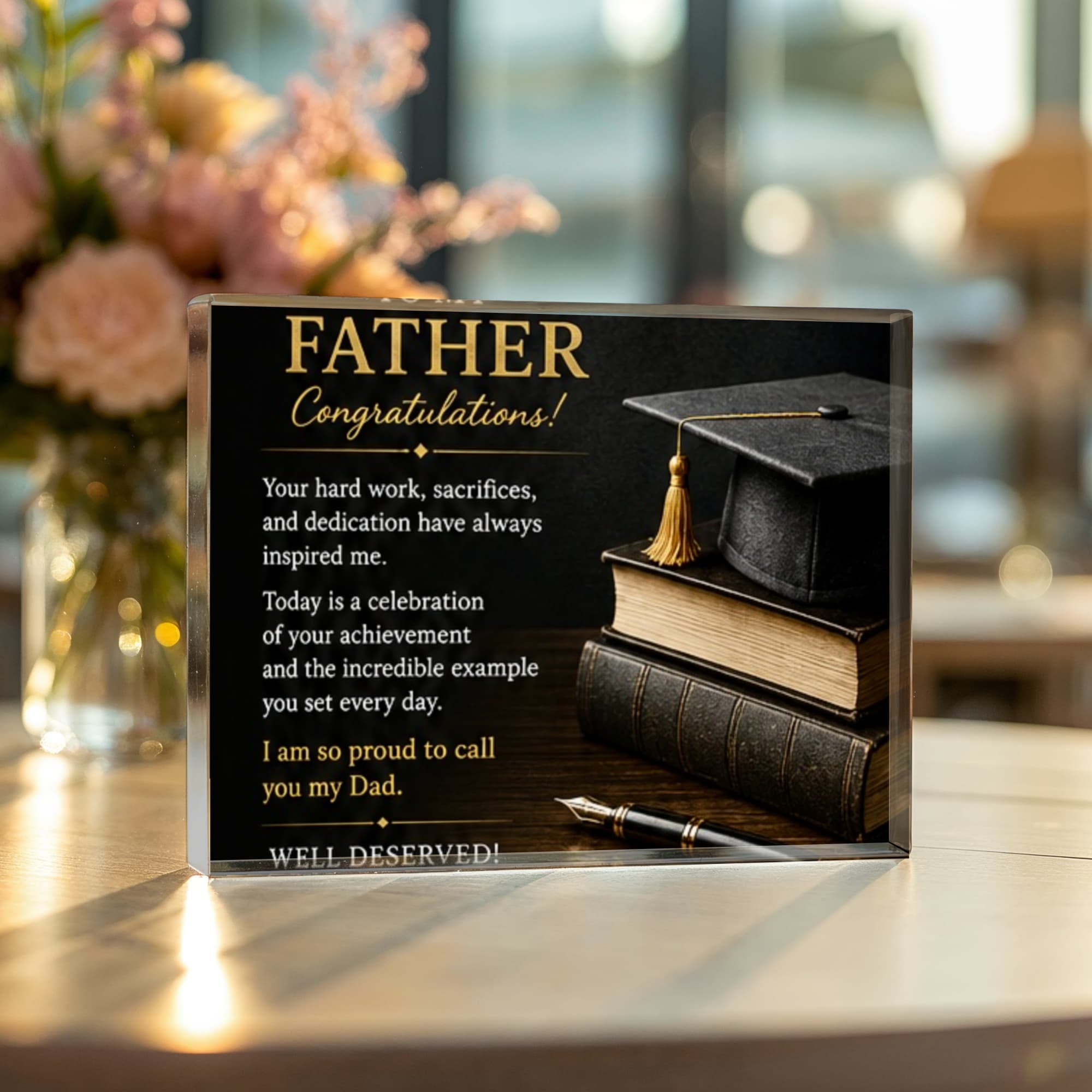 Graduation acrylic block  - MALE (DIFFERENT SIZES & VARIOUS RELATIONSHIPS)