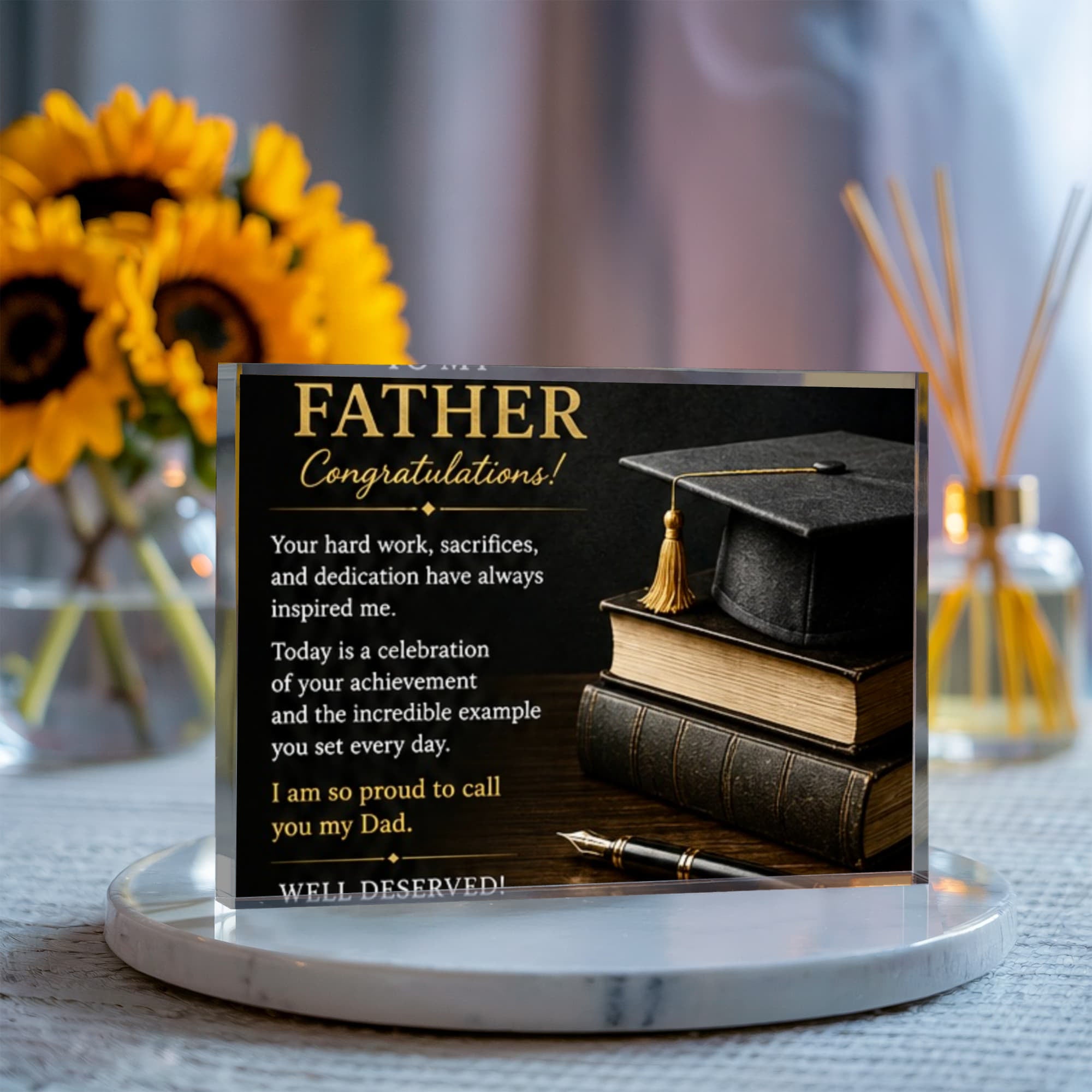 Graduation acrylic block  - MALE (DIFFERENT SIZES & VARIOUS RELATIONSHIPS)
