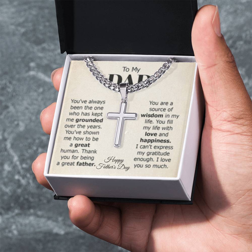 Artisan Cross with Chain (To My DAD - HFD & ANY OCCASION)