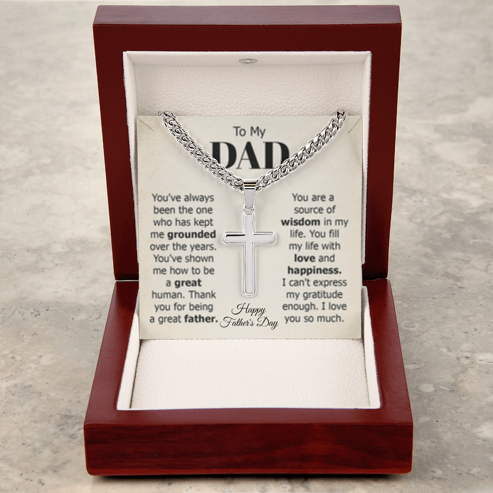 Artisan Cross with Chain (To My DAD - HFD & ANY OCCASION)