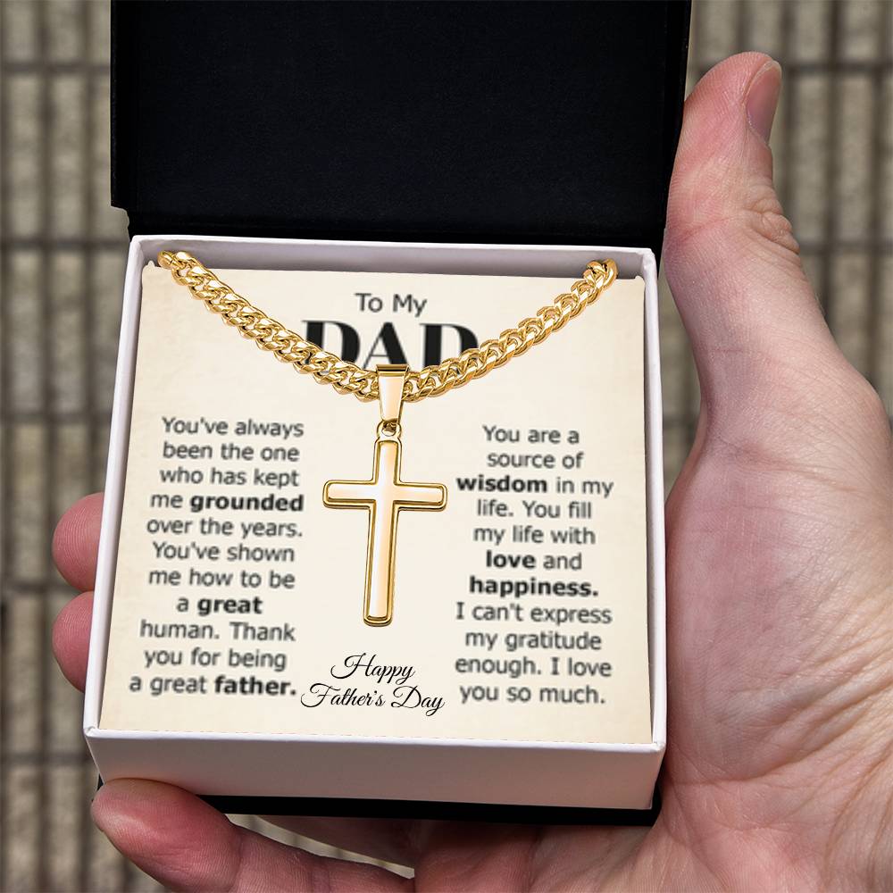 Artisan Cross with Chain (To My DAD - HFD & ANY OCCASION)