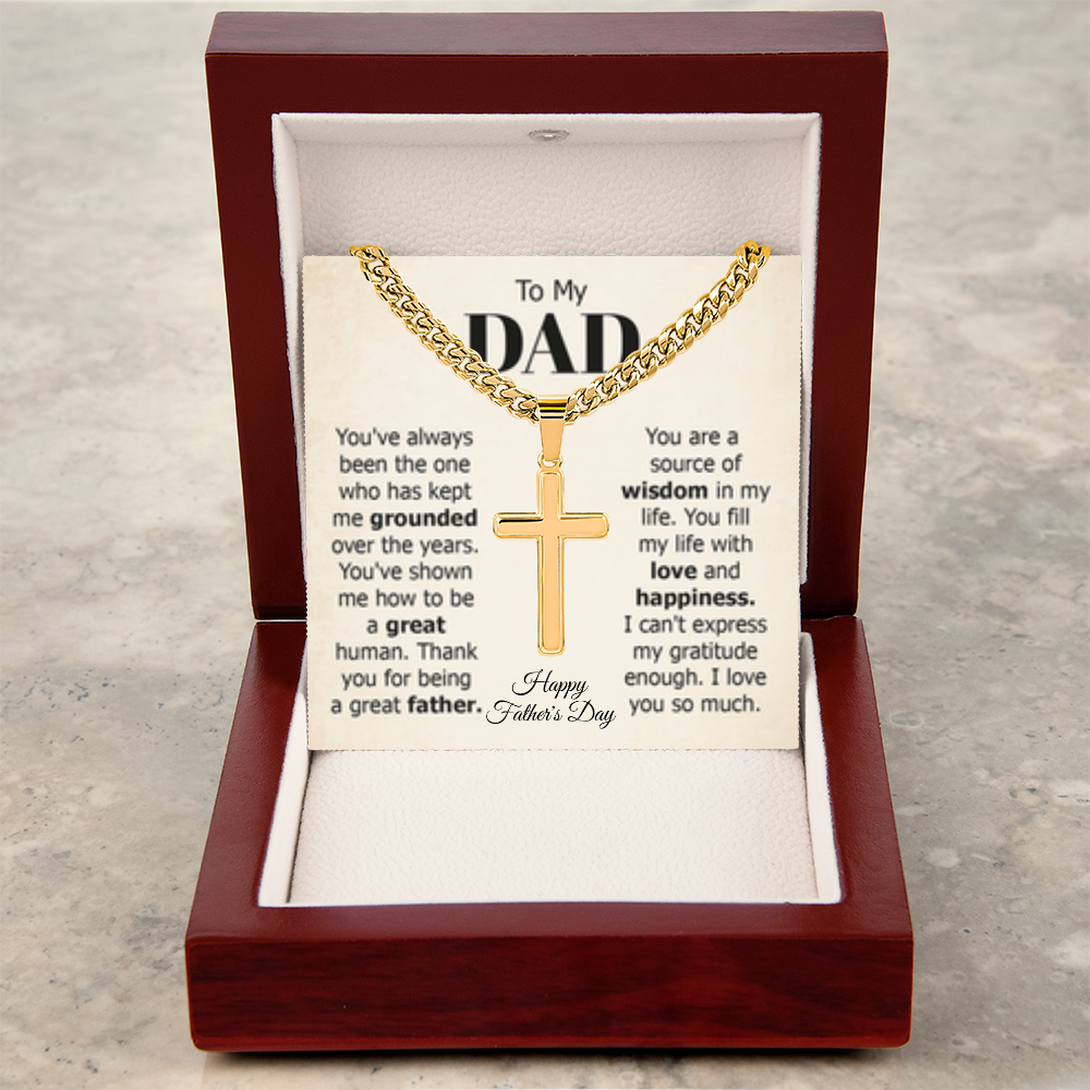 Artisan Cross with Chain (To My DAD - HFD & ANY OCCASION)