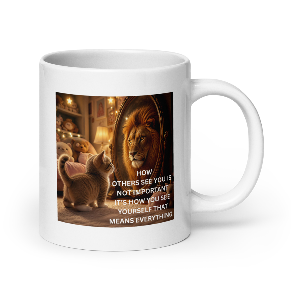 CAT "HOW OTHERS SEE YOU IS NOT IMPORTANT..." White Glossy Mug