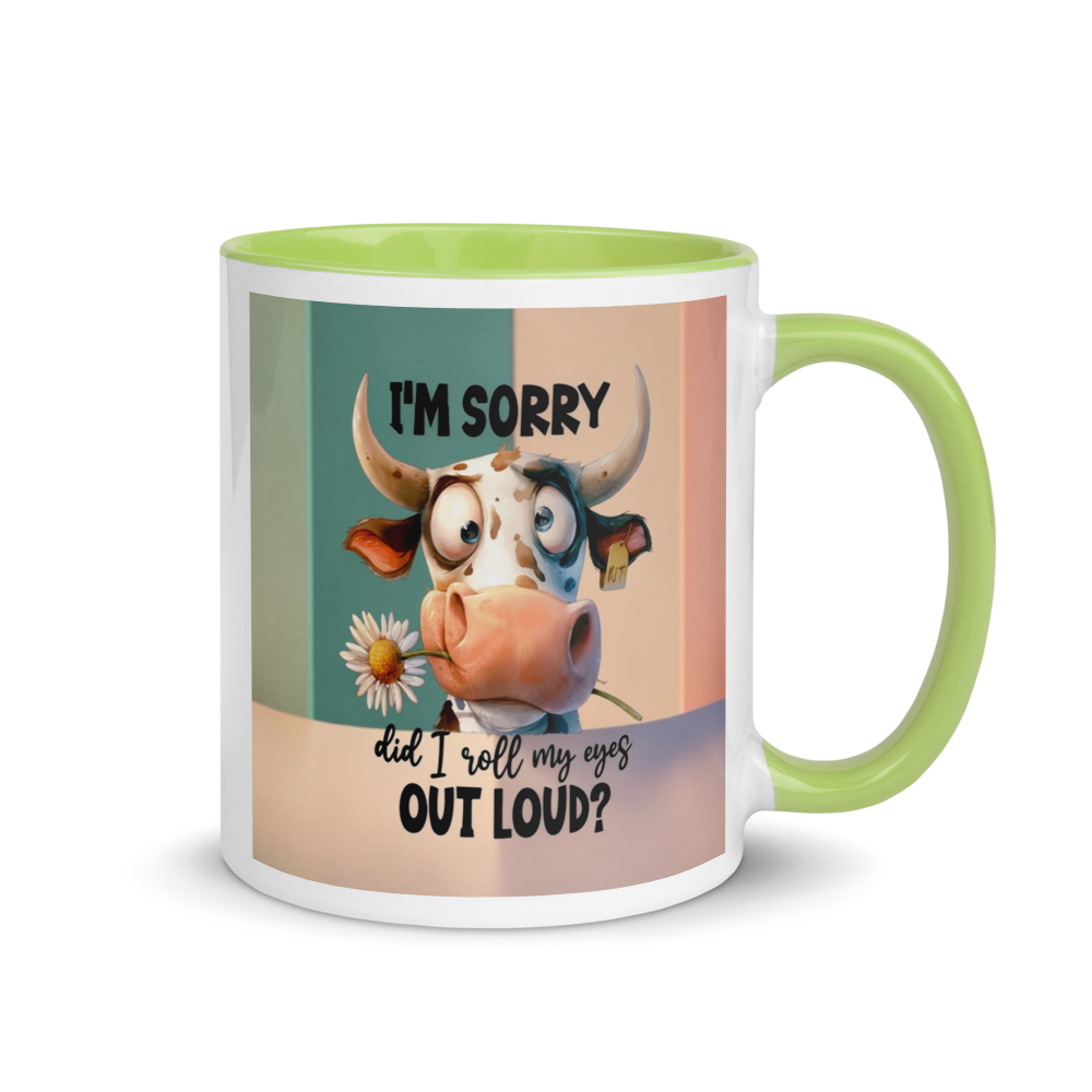 COW (3)"I'M SORRY..." White Ceramic Mug with Color Inside