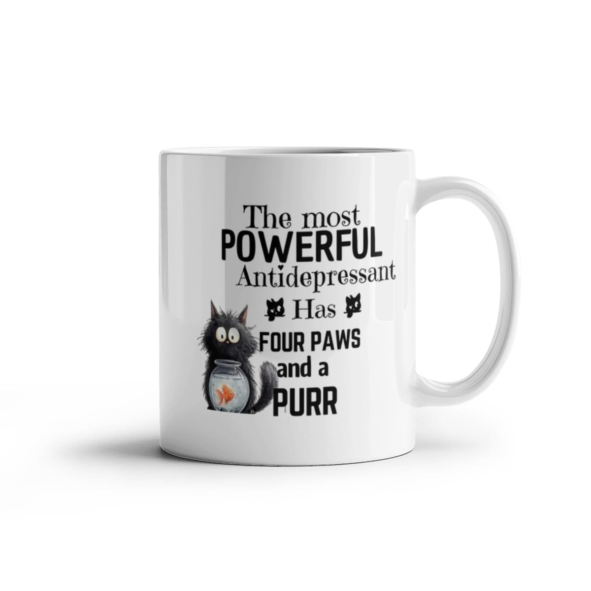 Funny Cat Antidepressant Mug with Four Paws and a Purr White mug
