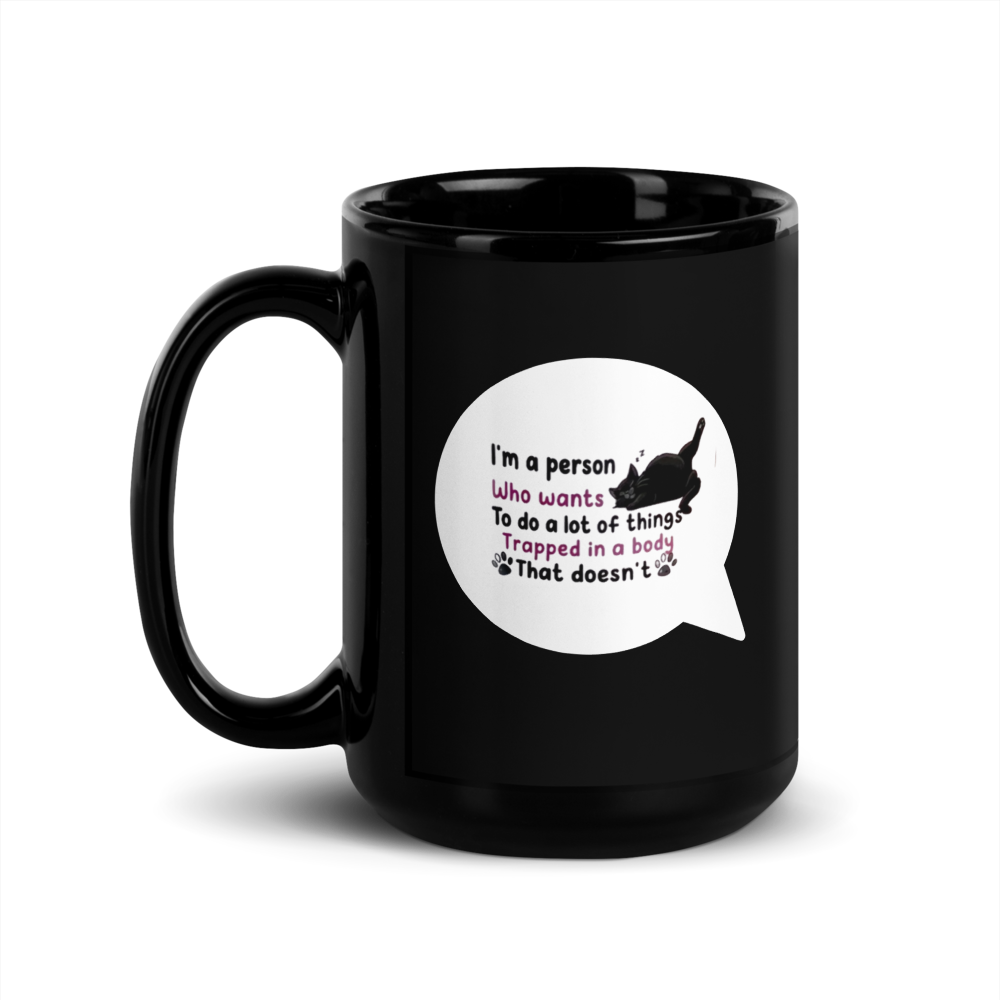 "I Am a Person..." Black Glossy Mug