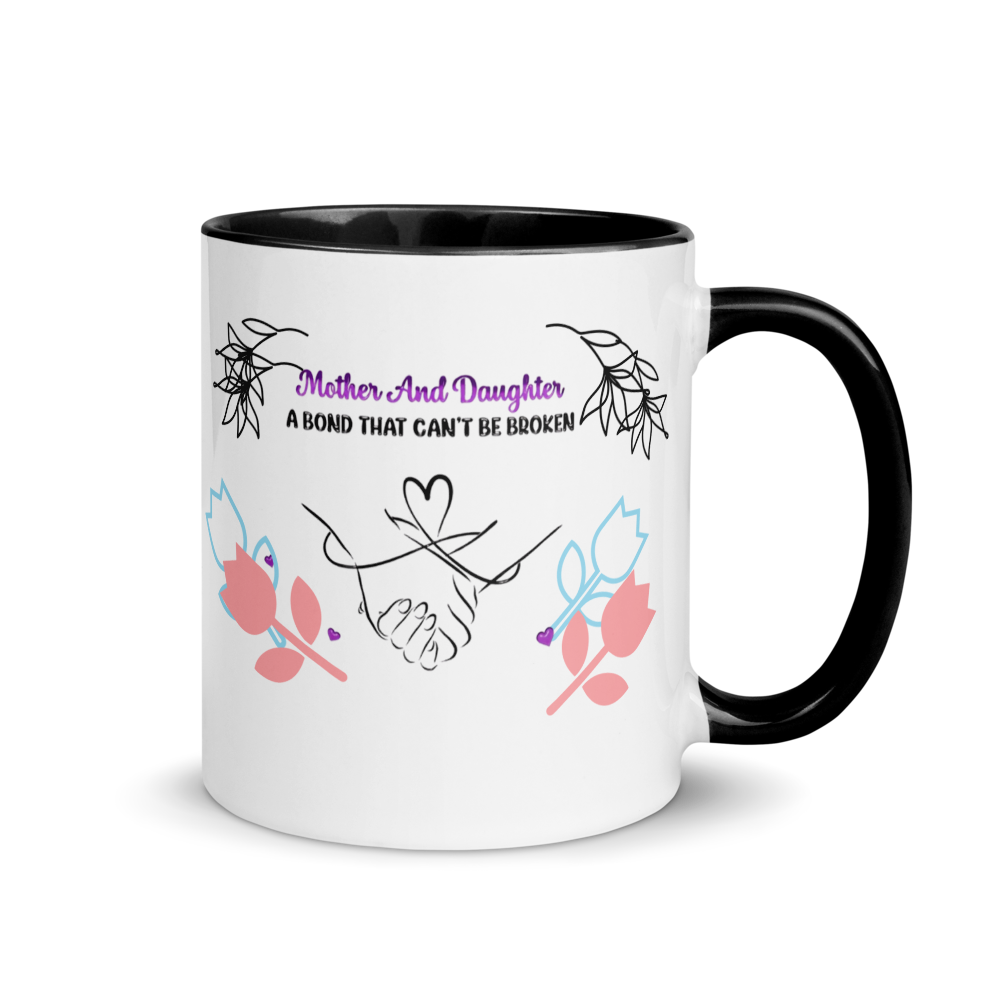 ☕ Mother & Daughter Ceramic Mug with Color Inside