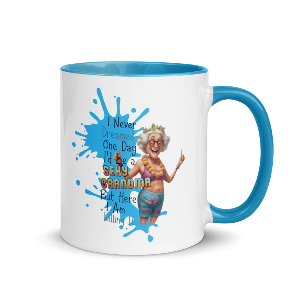 "Sexy Grandma" White Ceramic Mug with Color