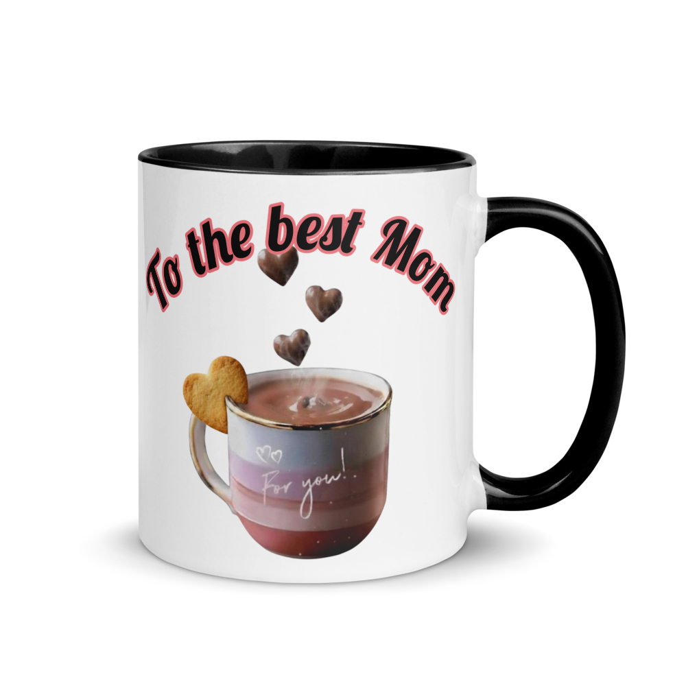 💖 “To the Best Mom” White Ceramic Mug with Color Inside