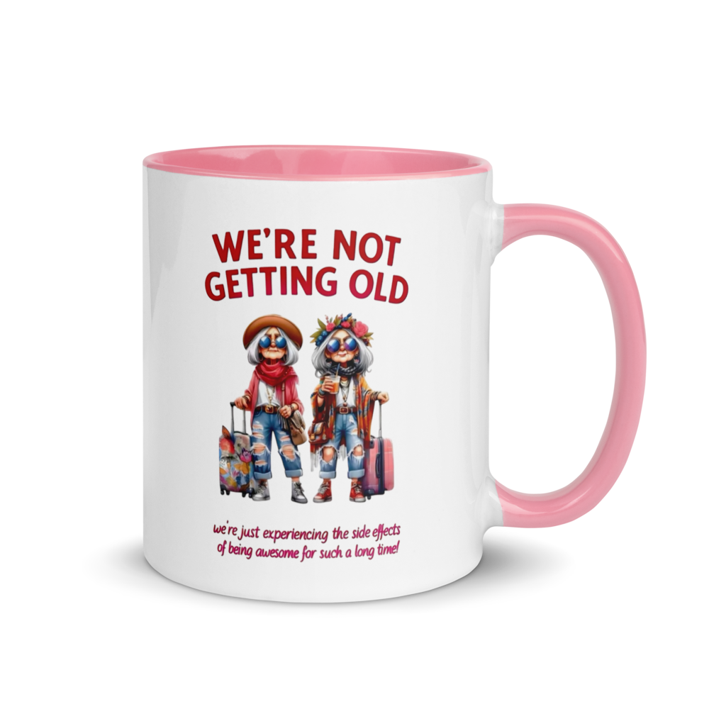 "Not Getting Old, Just Awesome" White Ceramic Mug with Color Inside