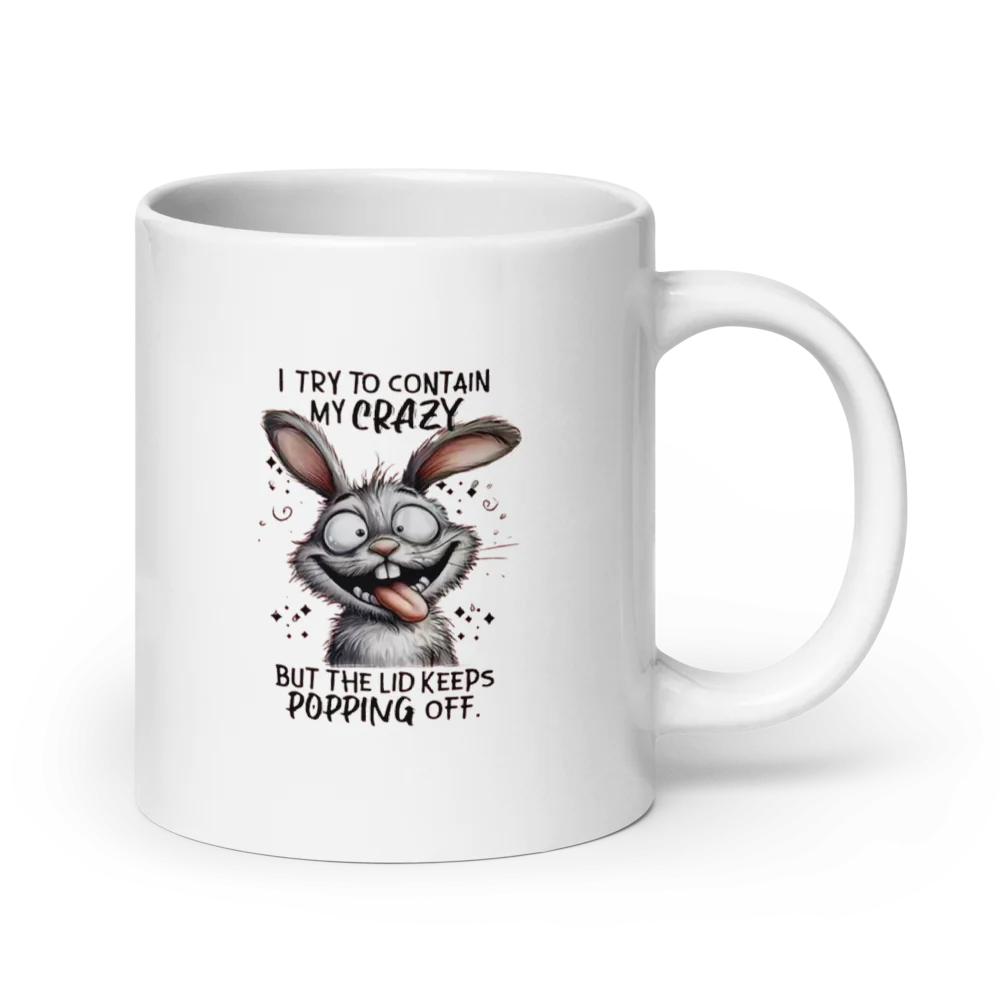 ✨White Glossy - “Crazy Rabbit” Mug